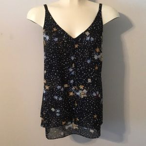 Cabi #3606 Cluster Cami Cosmic Floral Sheer Top